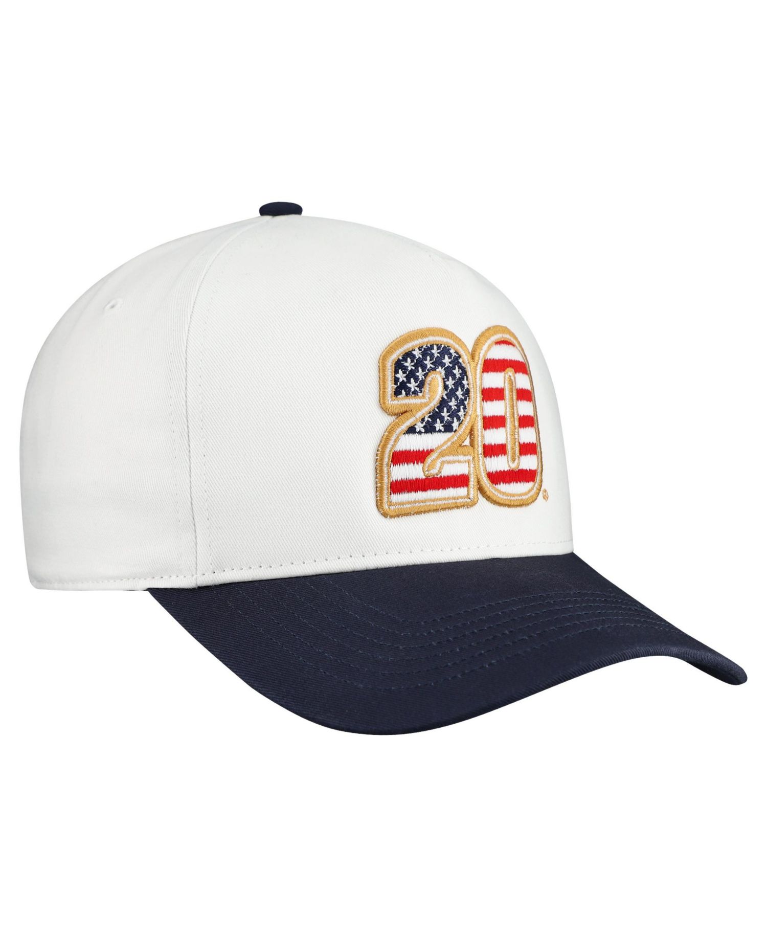 Men's White Christopher Bell Flag Fill Two-Tone Team Adjustable Hitch Hat
