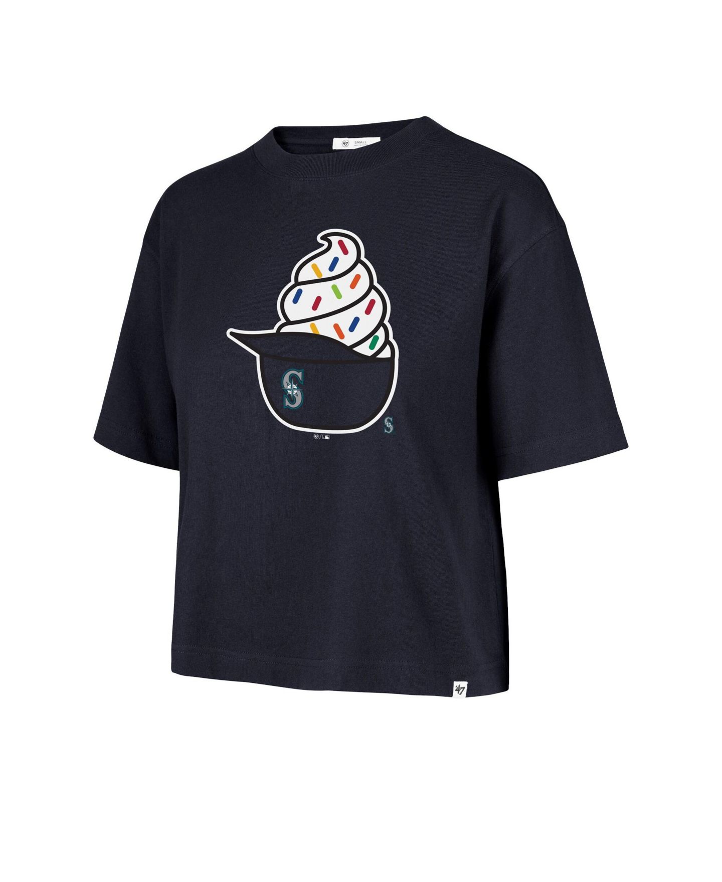 Женская футболка '47 Brand Navy Seattle Mariners Ice Cream Helmet — фото 2