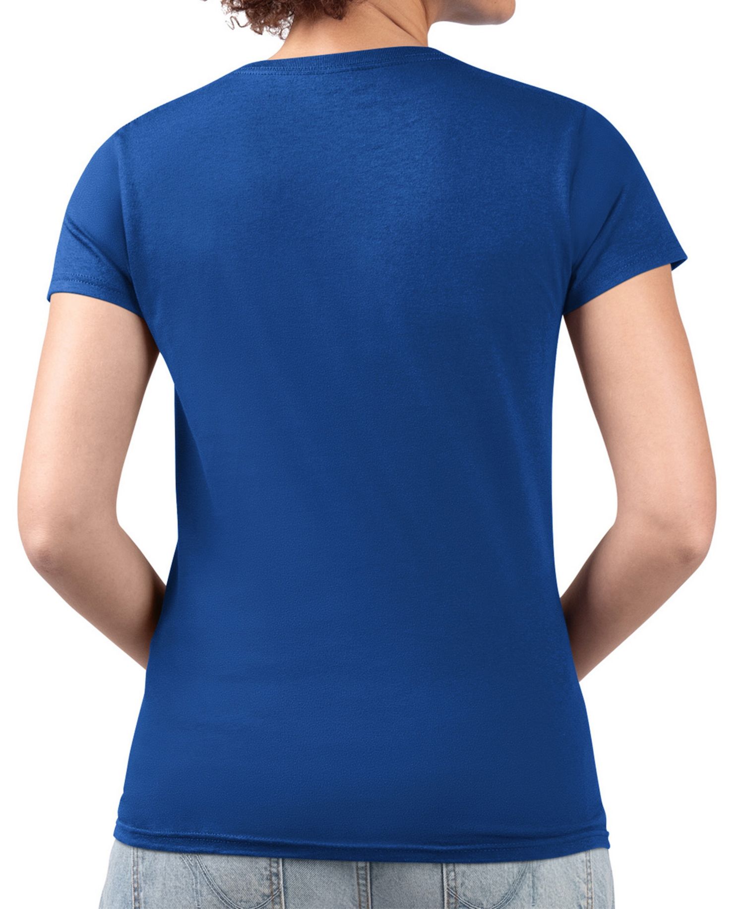 Women's Royal Los Angeles Dodgers Super-Slim Fit Lightweight Team Logo Graphic V-Neck T-Shirt