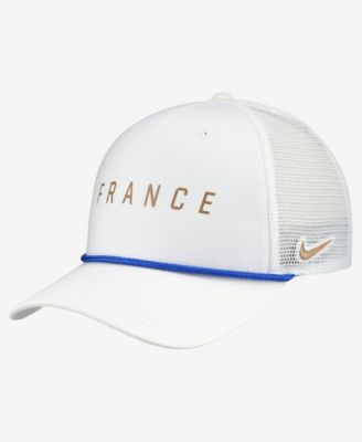 Men's White France National Team Rise Rope Trucker A-Frame Adjustable Hat