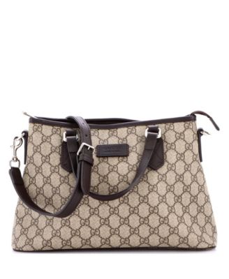 Small Convertible Zip Tote GG Coated Canvas with Leather