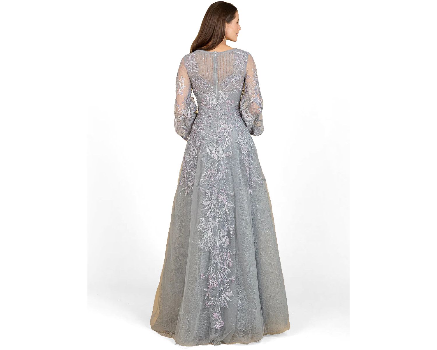 Women's V Neckline Balloon Sleeve Gown