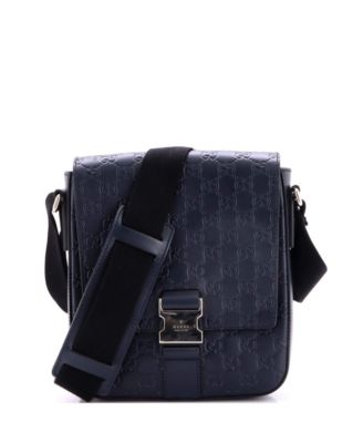 Small Buckle Flap Messenger Bag Guccissima Leather