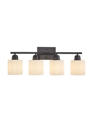 4 Light Modern Bathroom Light Fixture Vanity Light Over Mirror Wall Sconce Frosted Glass Shades E26 Socket Bulbs Not Included