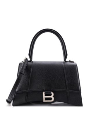 Small Hourglass Top Handle Bag Leather