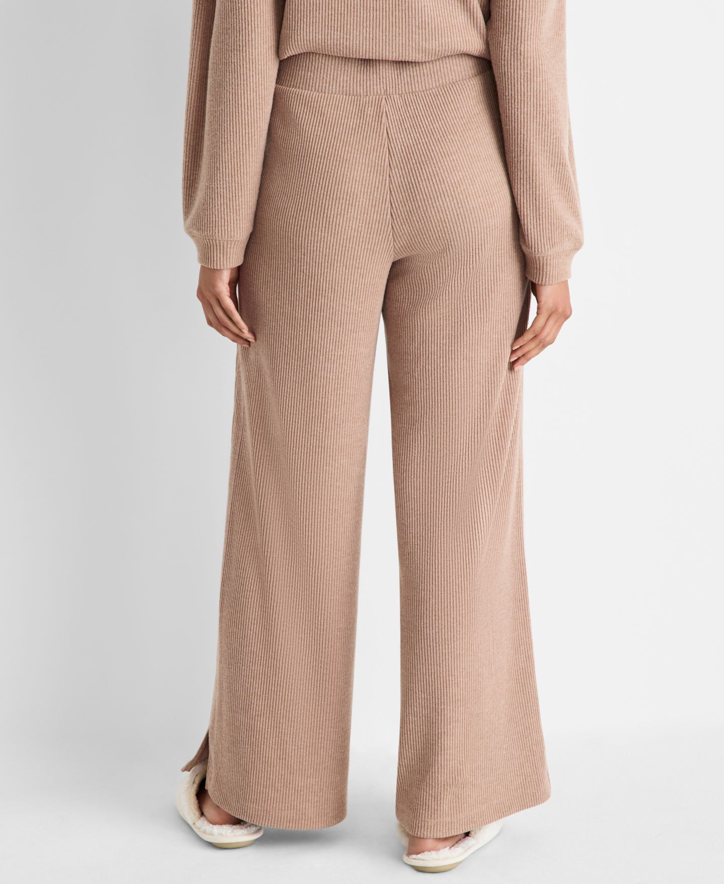 Женский комплект State of Day Ribbed V-Neck Lounge Pant Set, цвет: Cave — фото 4
