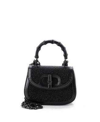 Mini Bamboo 1947 Top Handle Bag Crystal Embellished GG Canvas