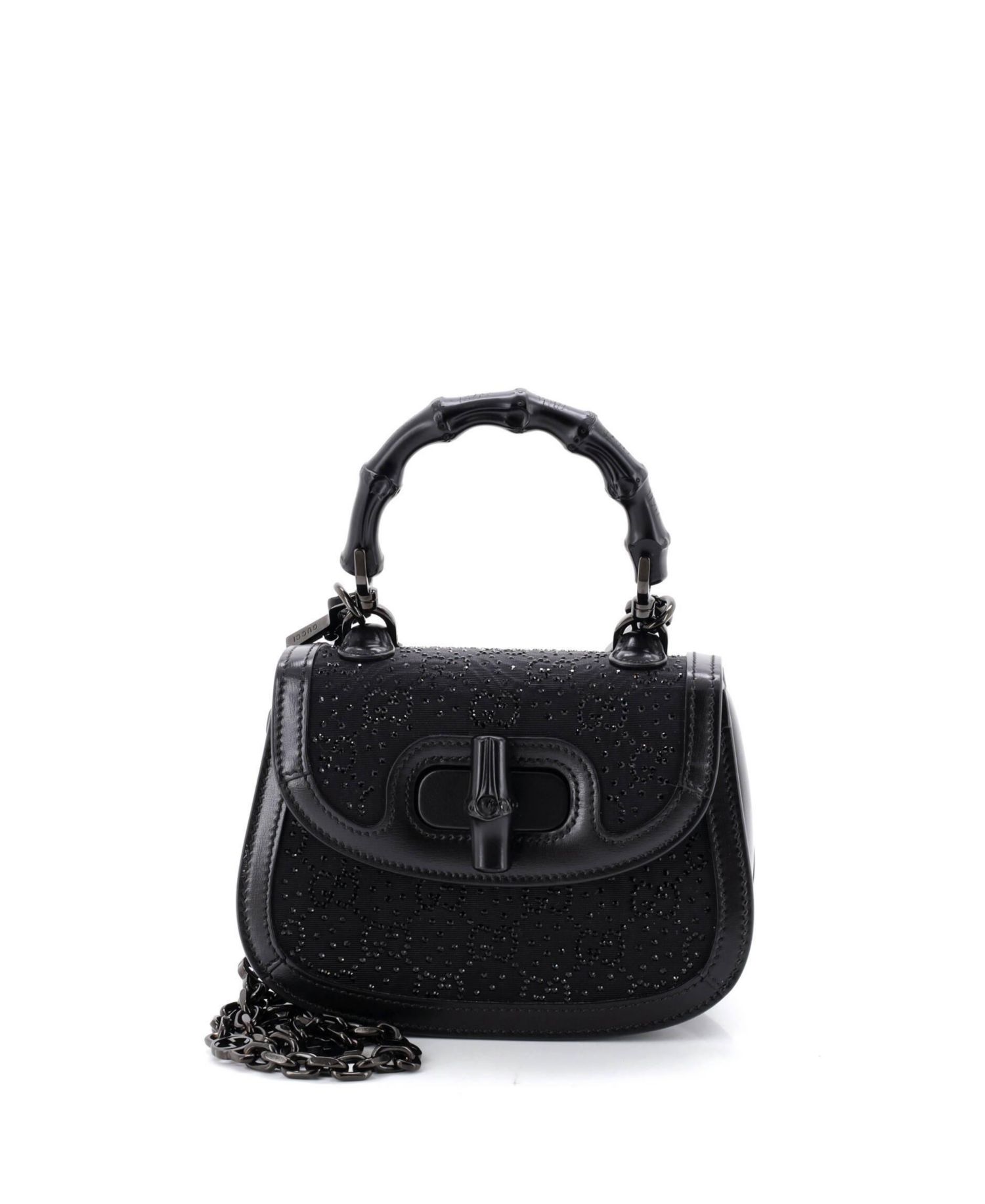 Mini Bamboo 1947 Top Handle Bag Crystal Embellished GG Canvas