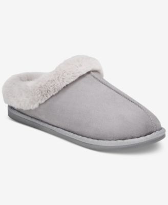 Women's Boxed Faux-Fur-Collar Clog Slippers