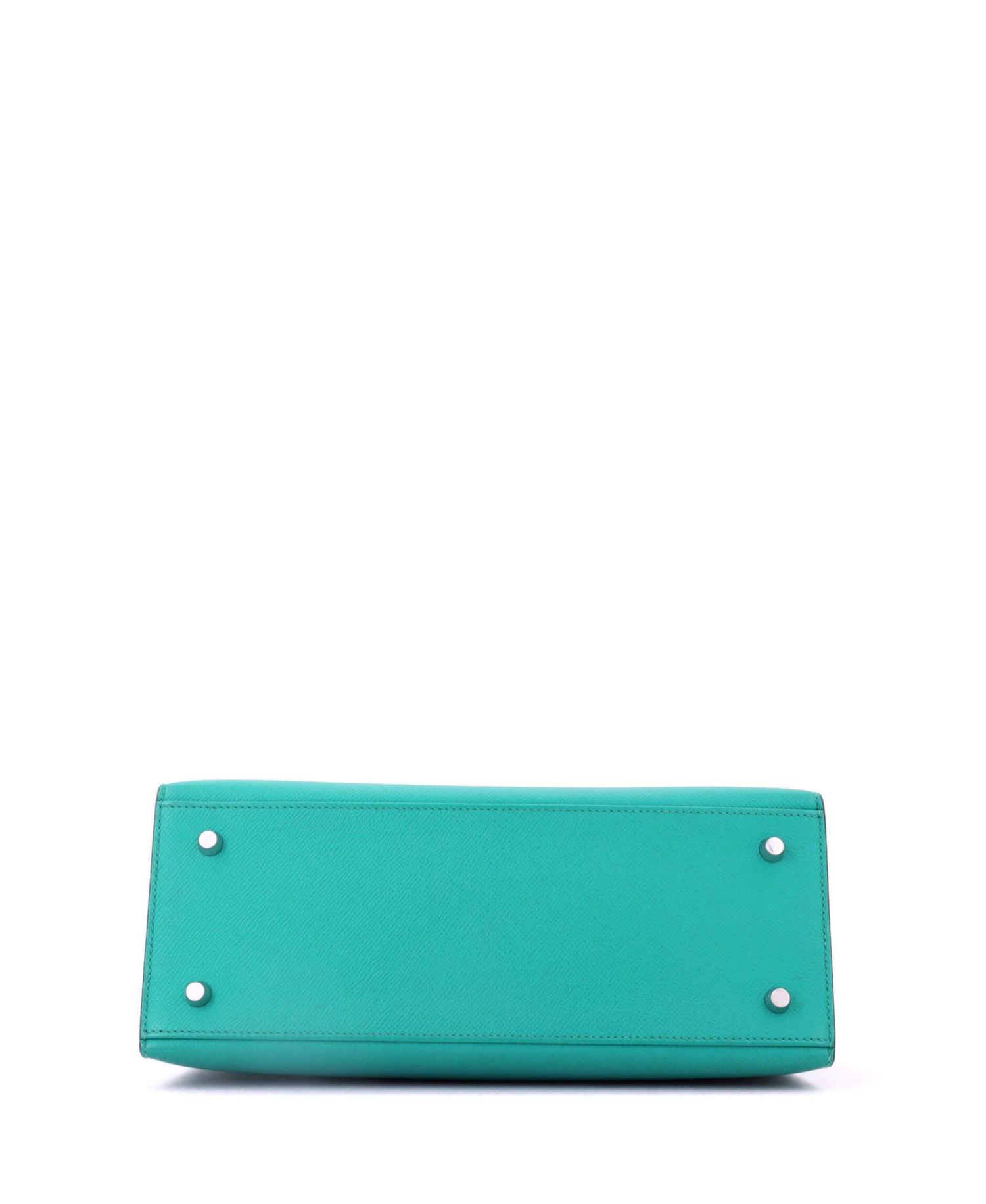 Kelly 28 Handbag Blue Epsom with Palladium Hardware