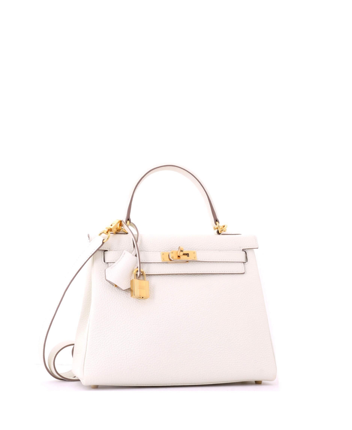 Pre-Owned HERMES Kelly 25 Handbag Light Togo with Gold Hardware