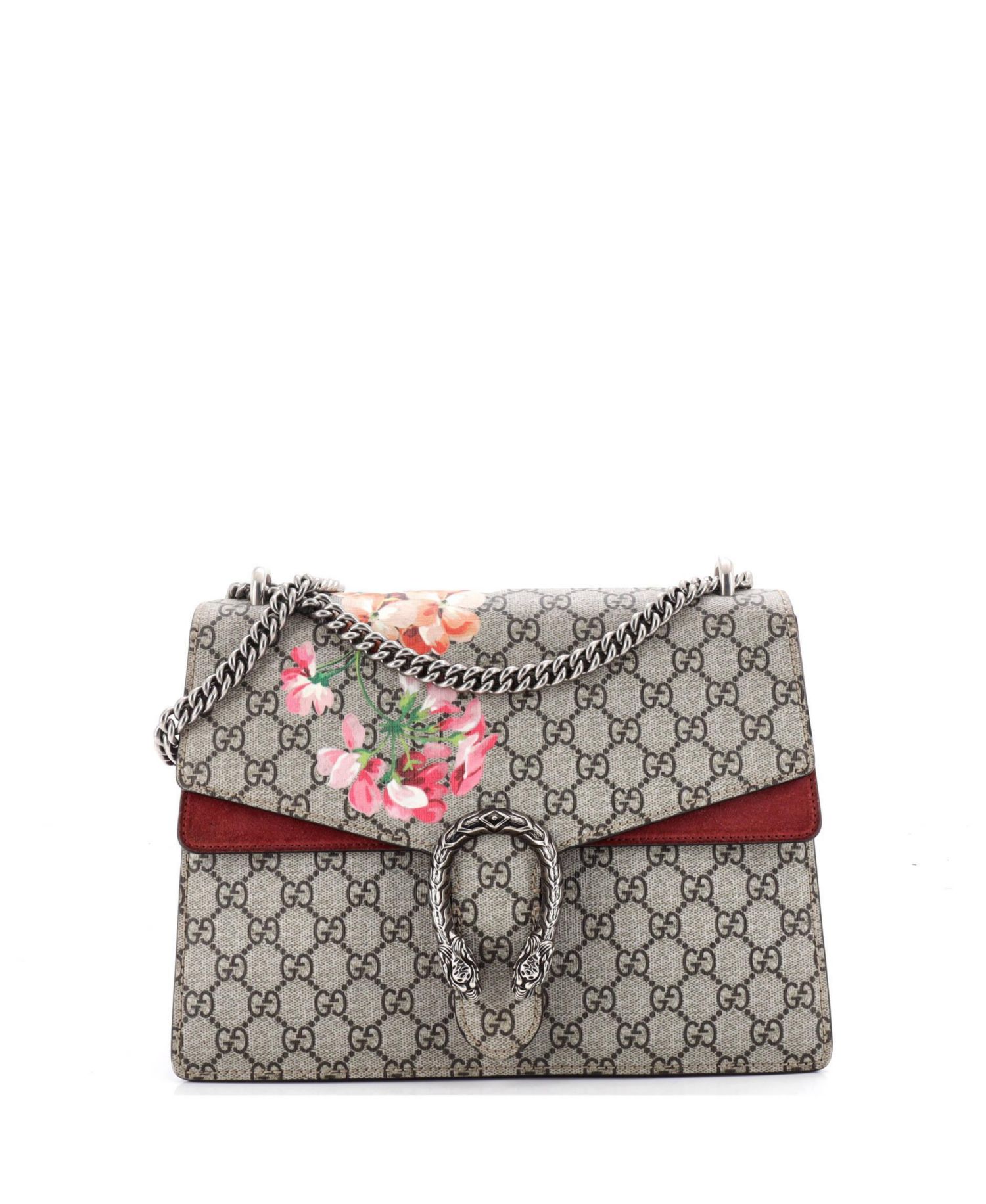 Medium Dionysus Bag Blooms Print GG Coated Canvas