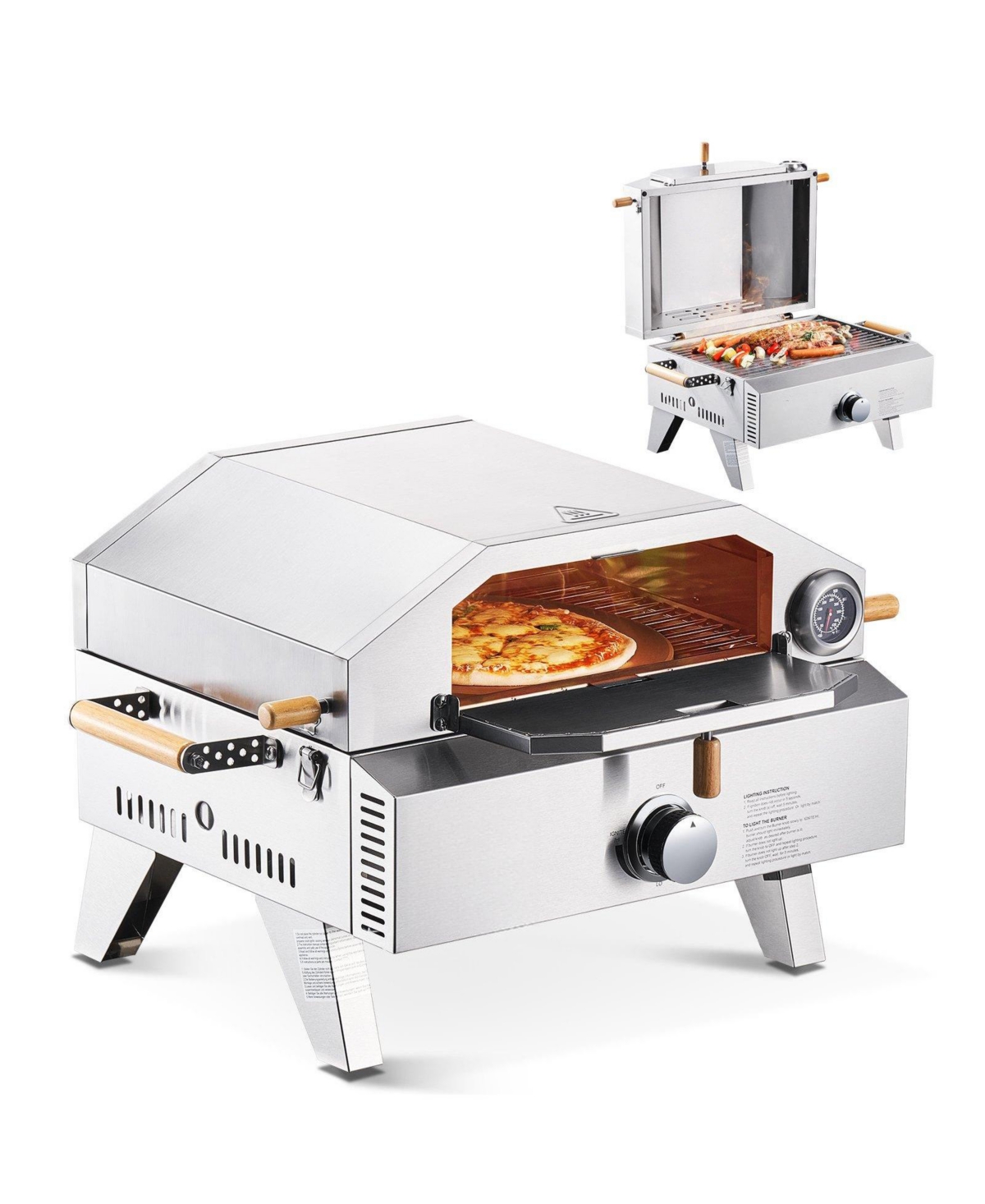 Cozito Outdoor Gas Pizza Oven, 13 inches Pizza Maker with Cordierite Stone