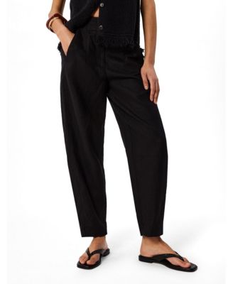 Women's Linen Barrel Leg Trouser