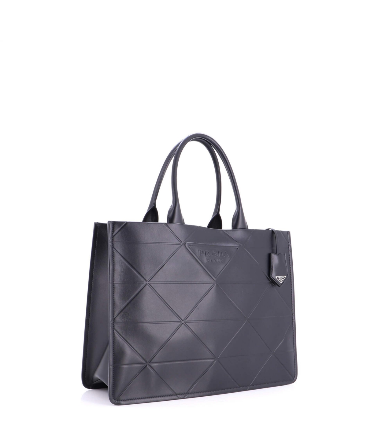 Pre-Owned Prada Large Symbole Shopper Tote Embossed Leather