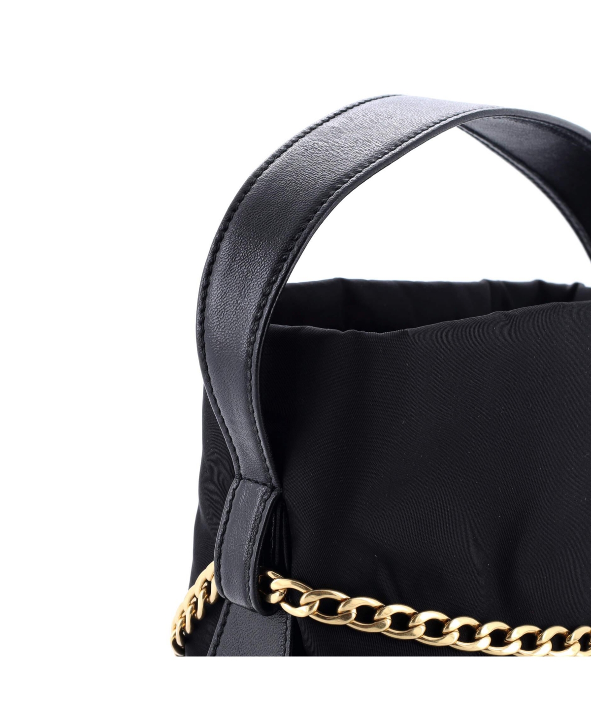 Pre-Owned Prada Mini Petit Sac Bucket Bag Re-Nylon and Nappa Leather