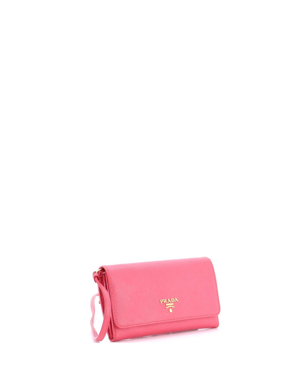 Pre-Owned Prada Small Wallet on Strap Saffiano Leather