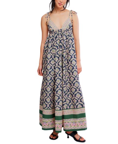 Женское платье Free People Sorrento Stroll Printed Sleeveless Cotton, цвет: Комбинированный