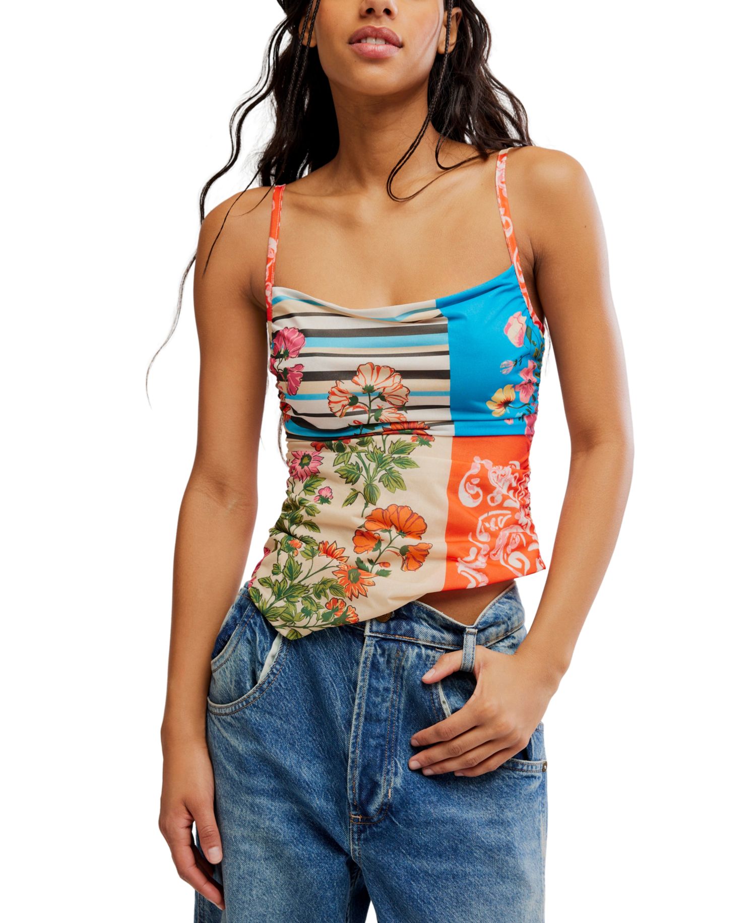 Women's Estella Square Neck Asymmetric Tank Top