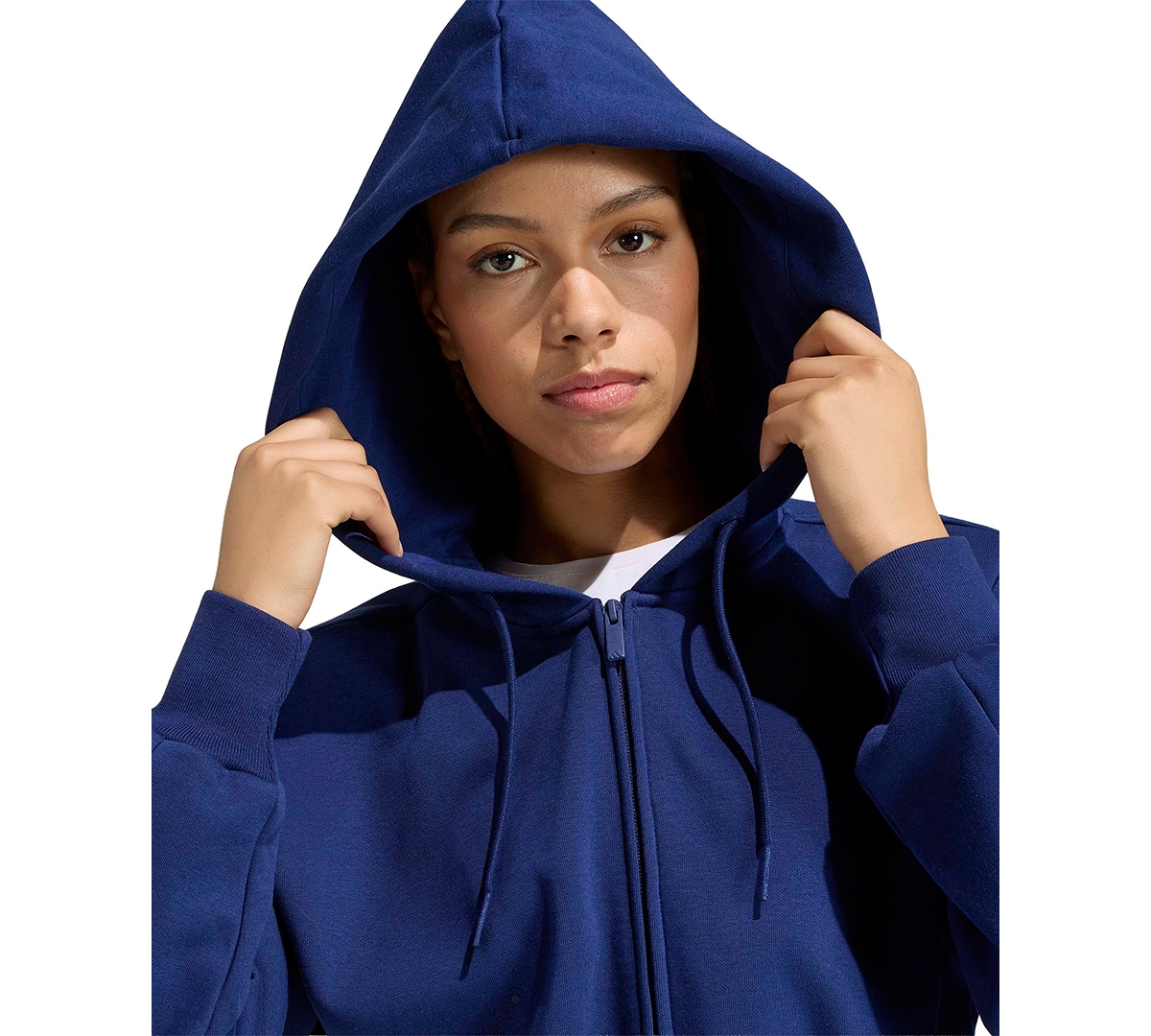 adidas Womens Essentials Contemporary Fleece Full-Zip Hooded Jacket