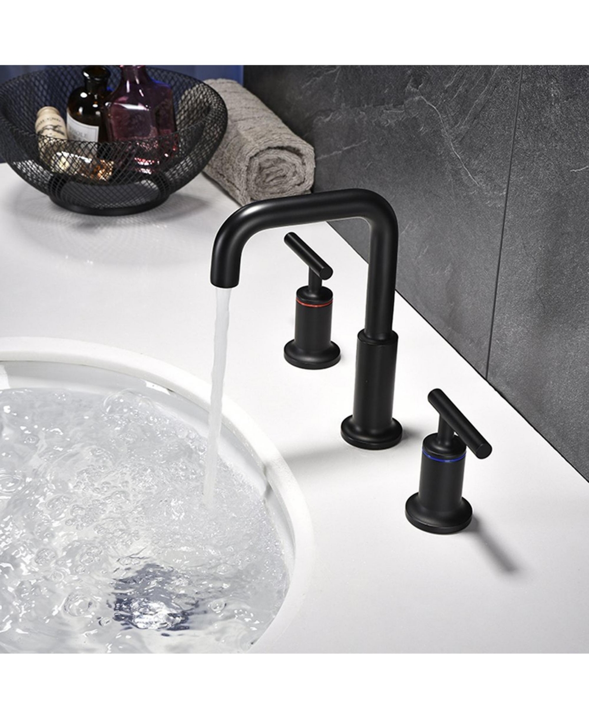 Phying Widespread Bathroom Sink Faucet with With Cupc Water Supply Hose and Cartridge