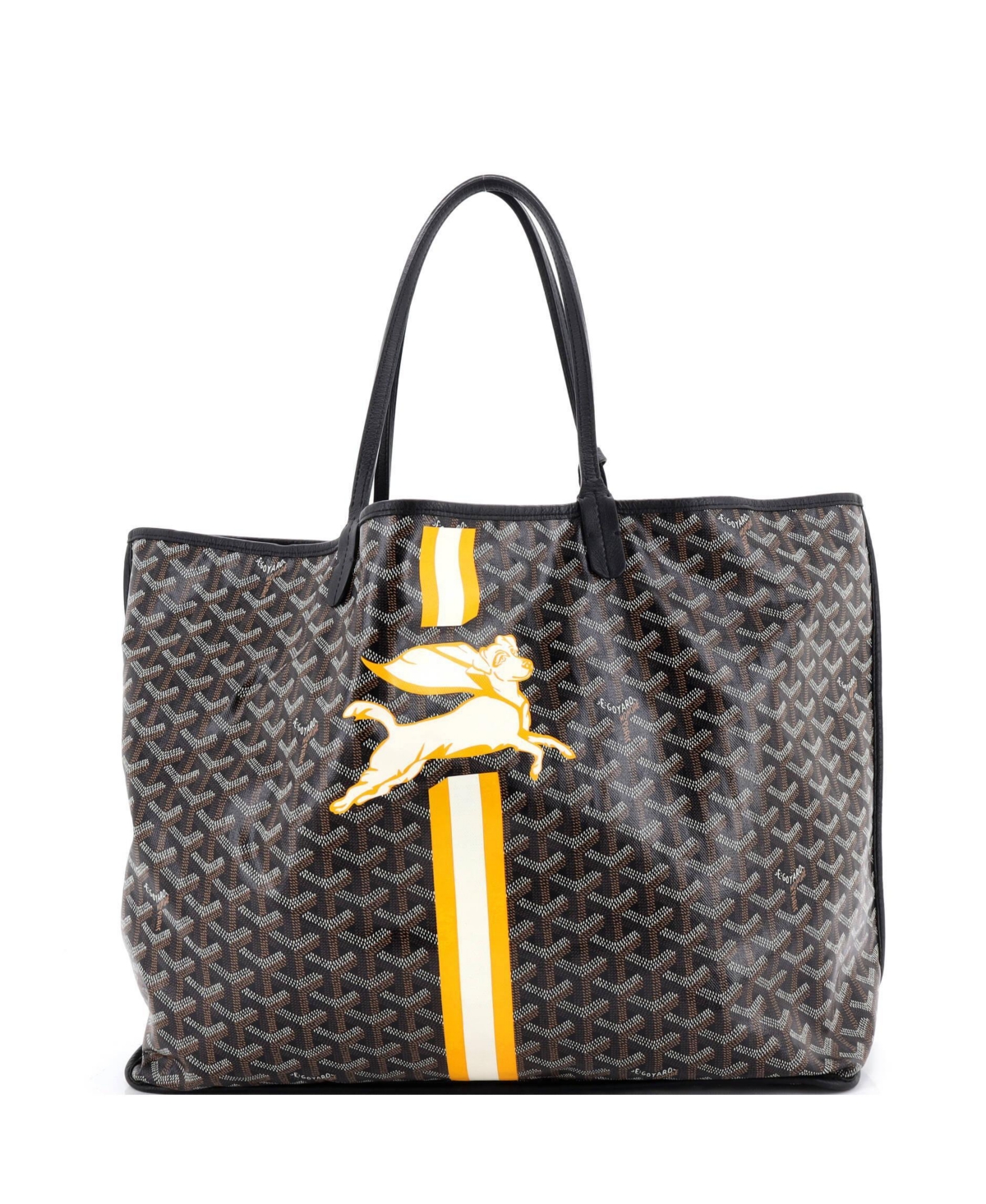 Pre-Owned Goyard Gm Anjou Reversible Tote Printed Coated Canvas