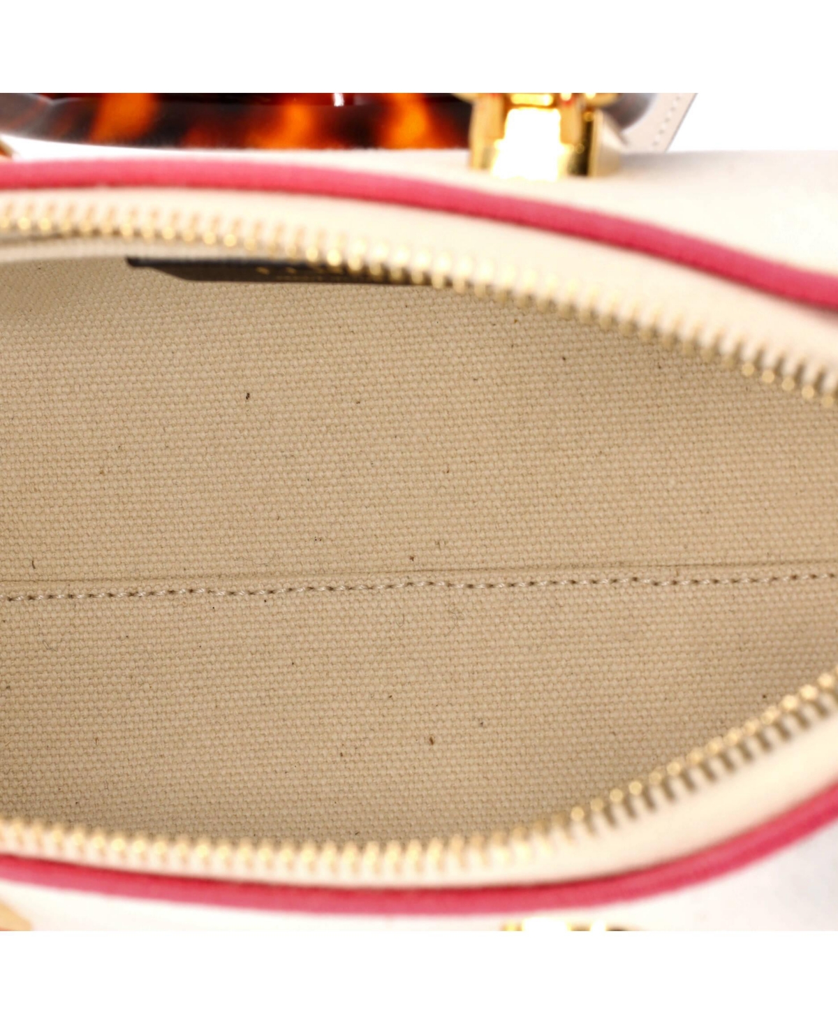 Pre-Owned Fendi Mini Logo By The Way Top Handle Bag Embroidered Canvas