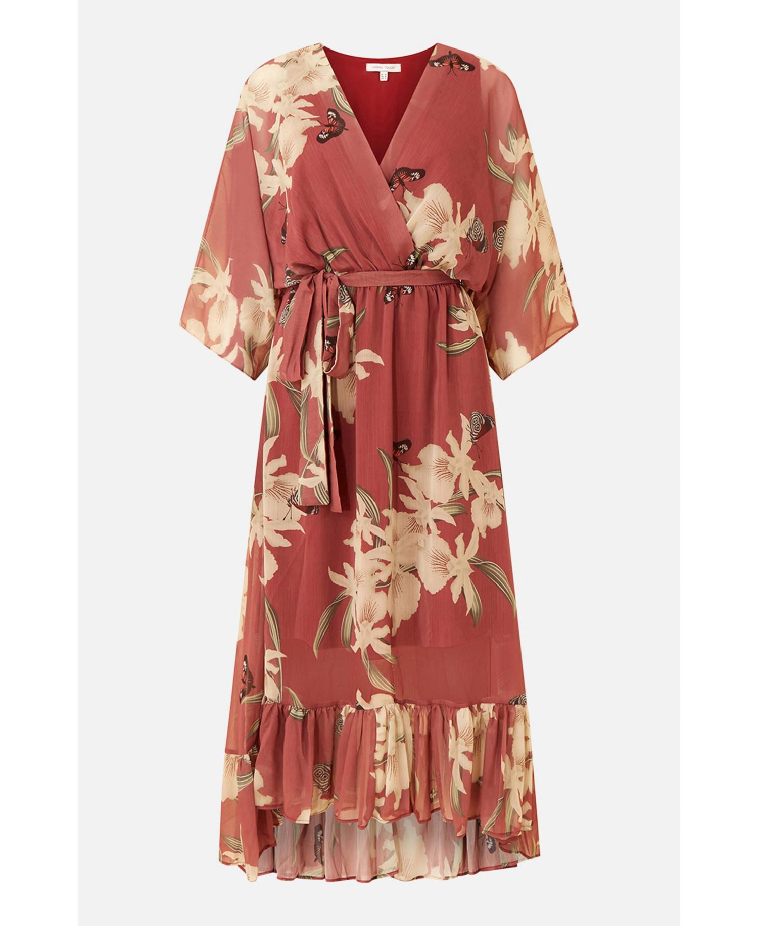 Women's Floral Print Midi Wrap Dress