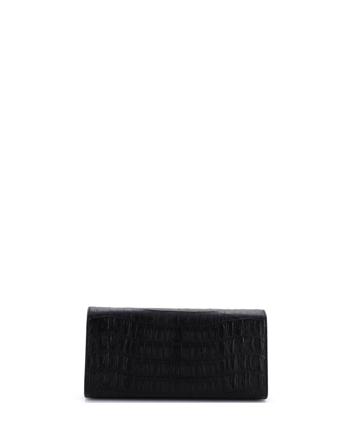Pre-Owned Saint Laurent Long Classic Monogram Clutch Embossed Leather
