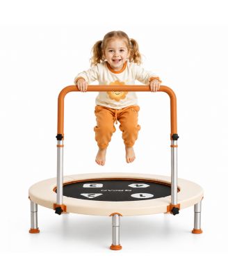 BT1 36" Toddler Trampoline, ASTM Certified Foldable Kids Trampoline with Adjustable Handle, Indoor Outdoor Gift for 1-6 Years Old