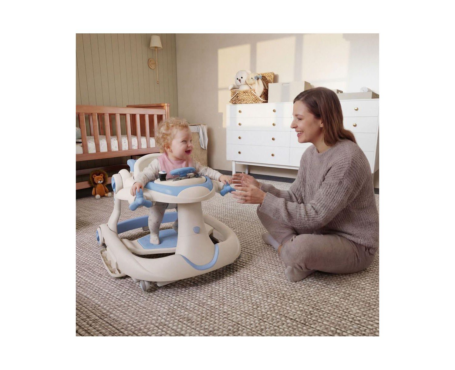 Convertible Baby Activity Walker with Adjustable Height, Foldable Design and Interactive Play Features