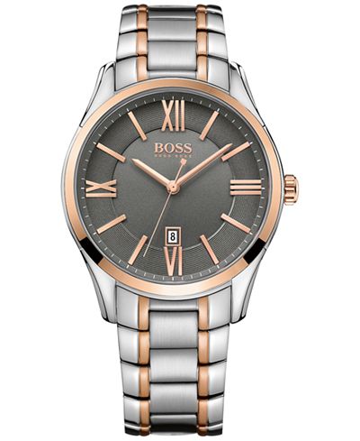 BOSS Hugo Boss Men's Ambassador Two-Tone Stainless Steel Bracelet Watch 43mm 1513388
