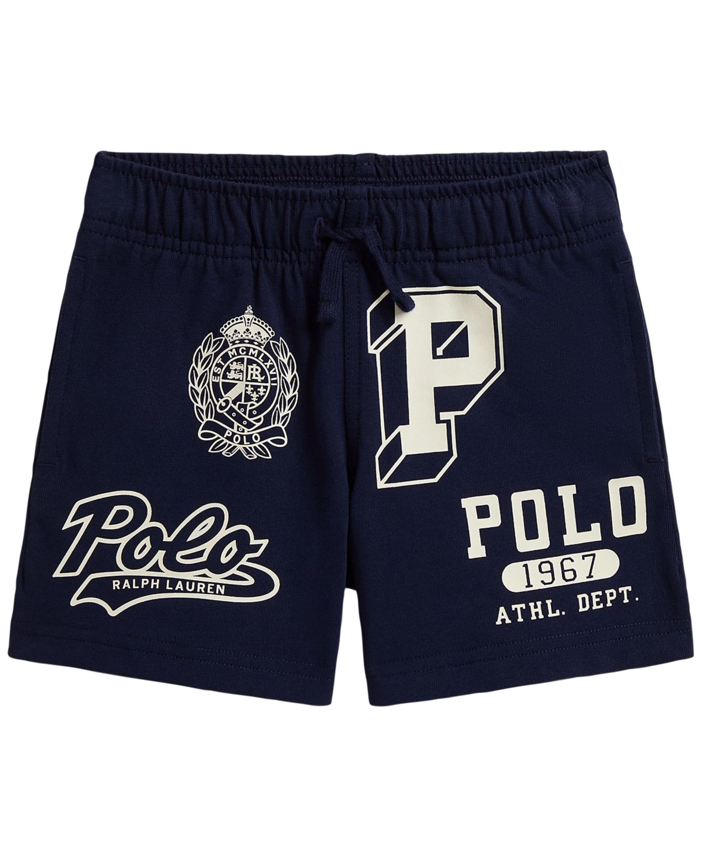 Шорты Polo Ralph Lauren Cotton Jersey Graphic Shorts для мальчиков, цвет: Тёмно-синий — фото 1