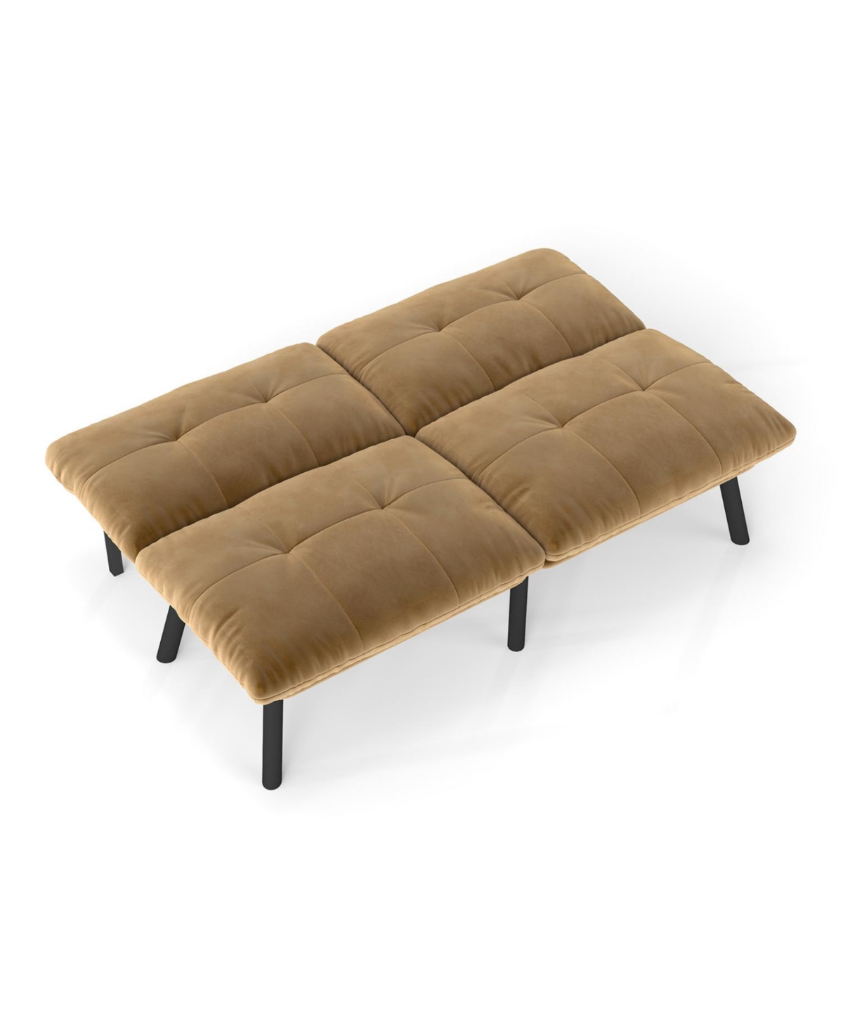 Rainsken Modern Convertible Futon sofa Bed, with Adjustable Backrest, Velvet Couch, Folding for Small Space, Apartment