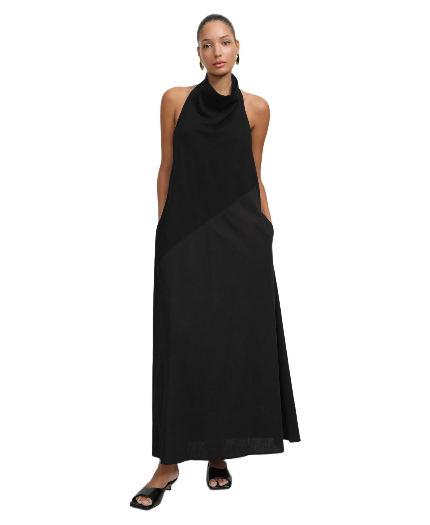 Women's Denali Halter Open-Back Cotton Maxi Dress