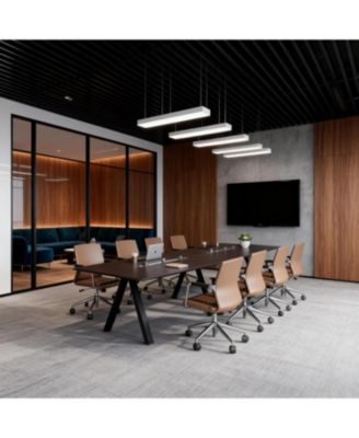 Adjustable Height Executive Office Chair, Modern Leather Desk Chair with Armrests