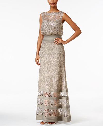 Tadashi Shoji Lace Blouson Gown
