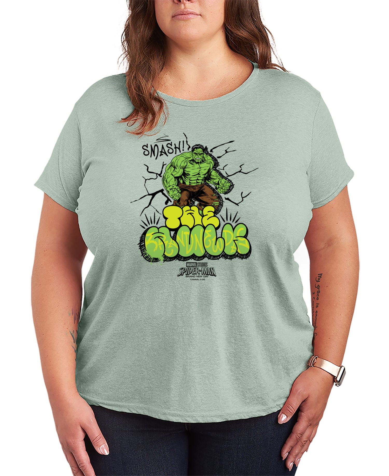 Plus Size Spider-Man Brand New Day The Hulk Graphic T-Shirt