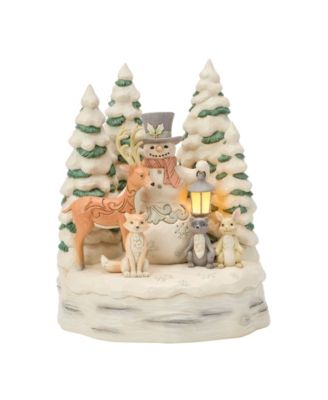 Heartwood Creek Fig Woodland Snowman with Forest Friends Figurine