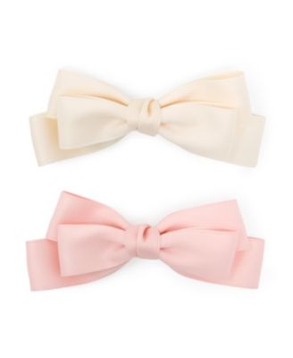 Girls Large Double Bow Clip Set (2pc)