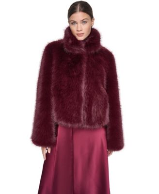 Women's Short Notch Collar Fur Coat