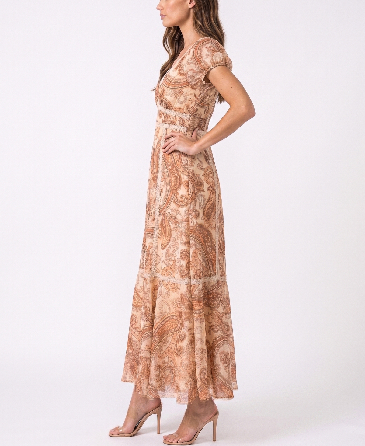 Taylor Women's V-Neck Paisley Fit & Flare Dress