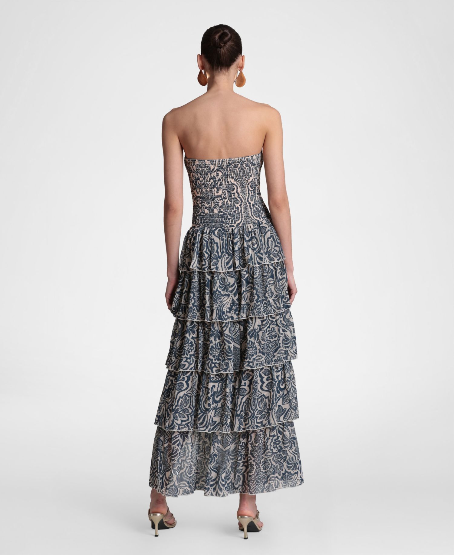 Women's Smocked-Bodice Strapless Maxi Dress