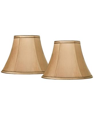 Set of 2 Bell Lamp Shades Small 6" Top x 12" Bottom x 8.5" High Spider Replacement Harp and Finial Fitting