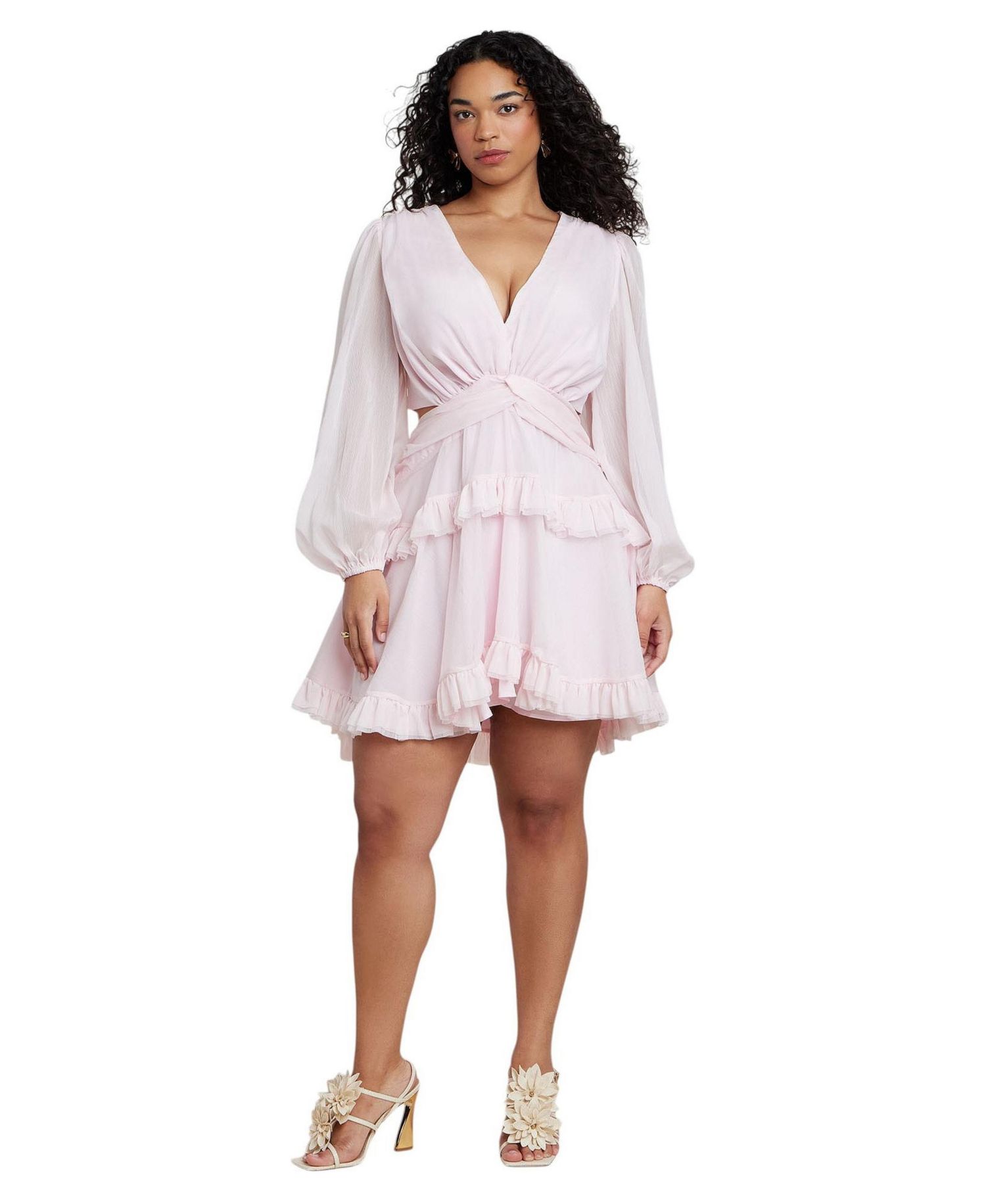 Women's x PatBO Puff-Sleeve Ruffle Mini Dress