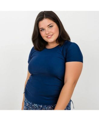 Plus Size UPF 50+ Short Sleeve Adele Swim Top