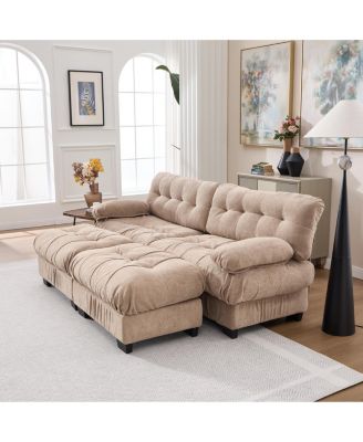 U Shaped Sectional Couches for Living Room,Modular Sectional Sofa Cloud Couch with Ottoman