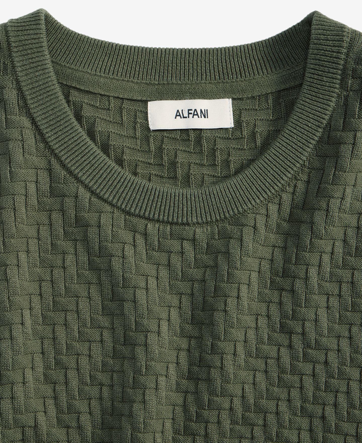 Мужской свитер Alfani Basket Weave Long-Sleeve Sweater, цвет: Oliva — фото 4