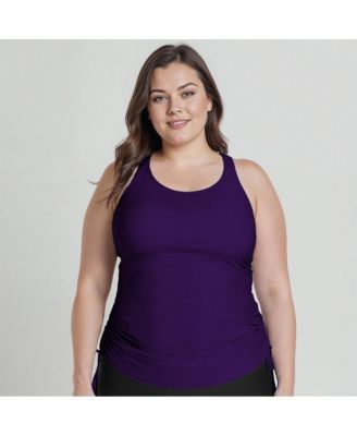 Women's Plus Size Maya Tankini Swim Top With Built In Bra