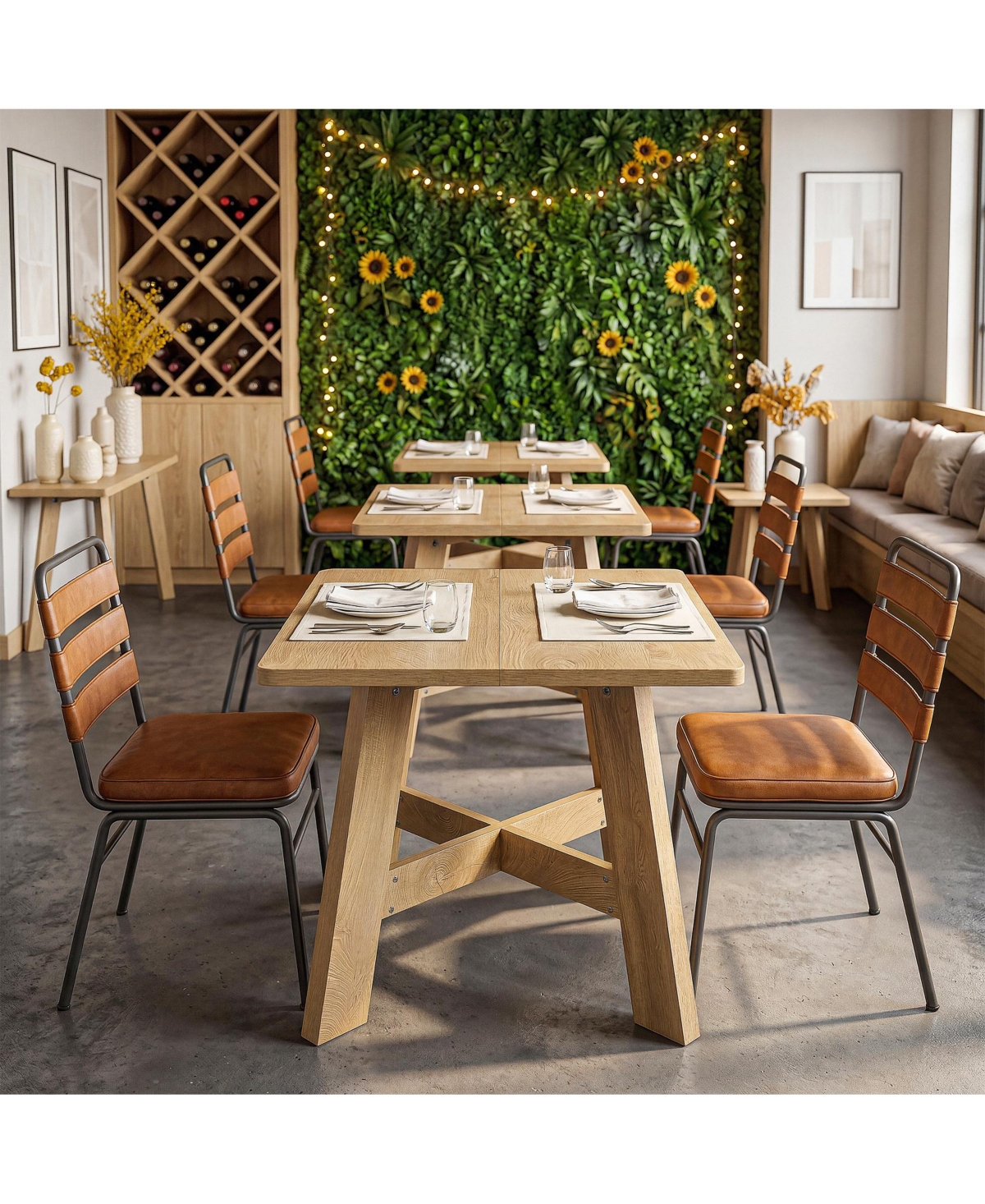 Tribesigns 39.37" Square Dining Table for 4, Small Wood Kitchen Table